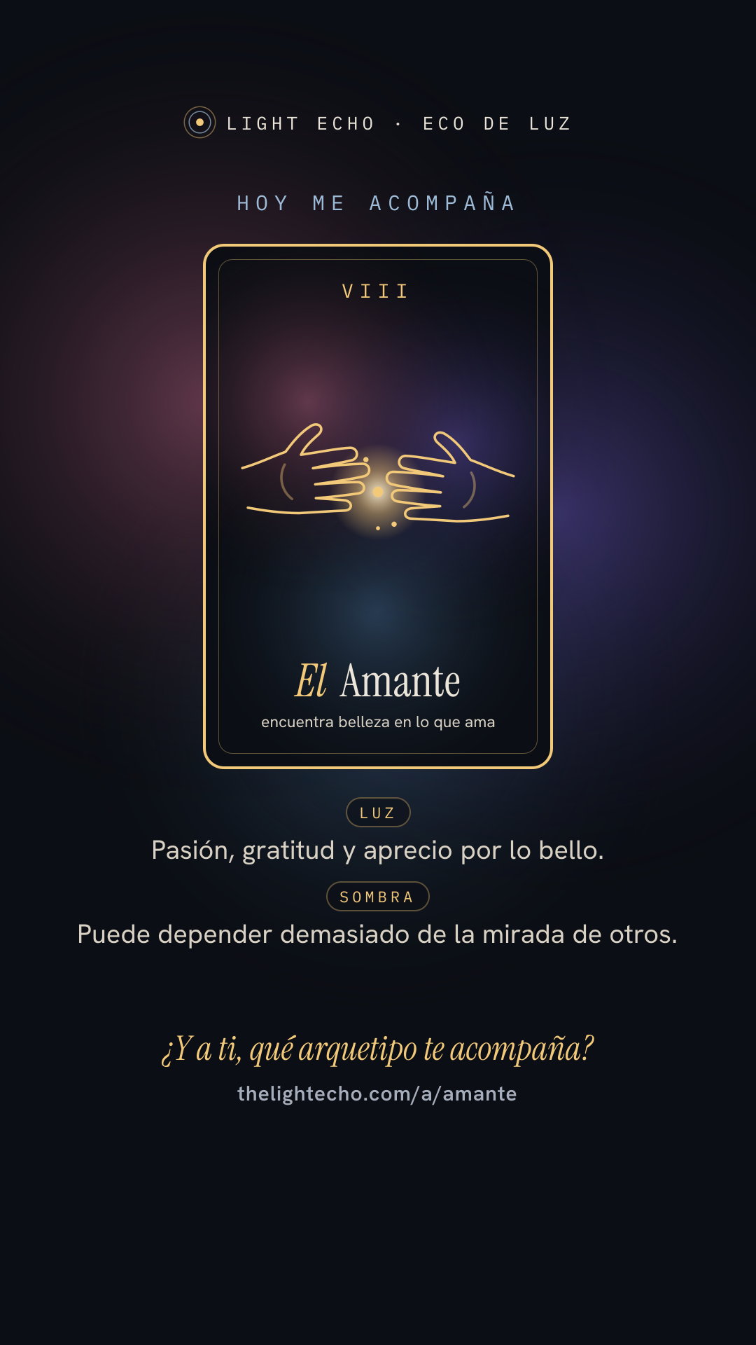 Tarjeta vertical: hoy me acompaña El Amante