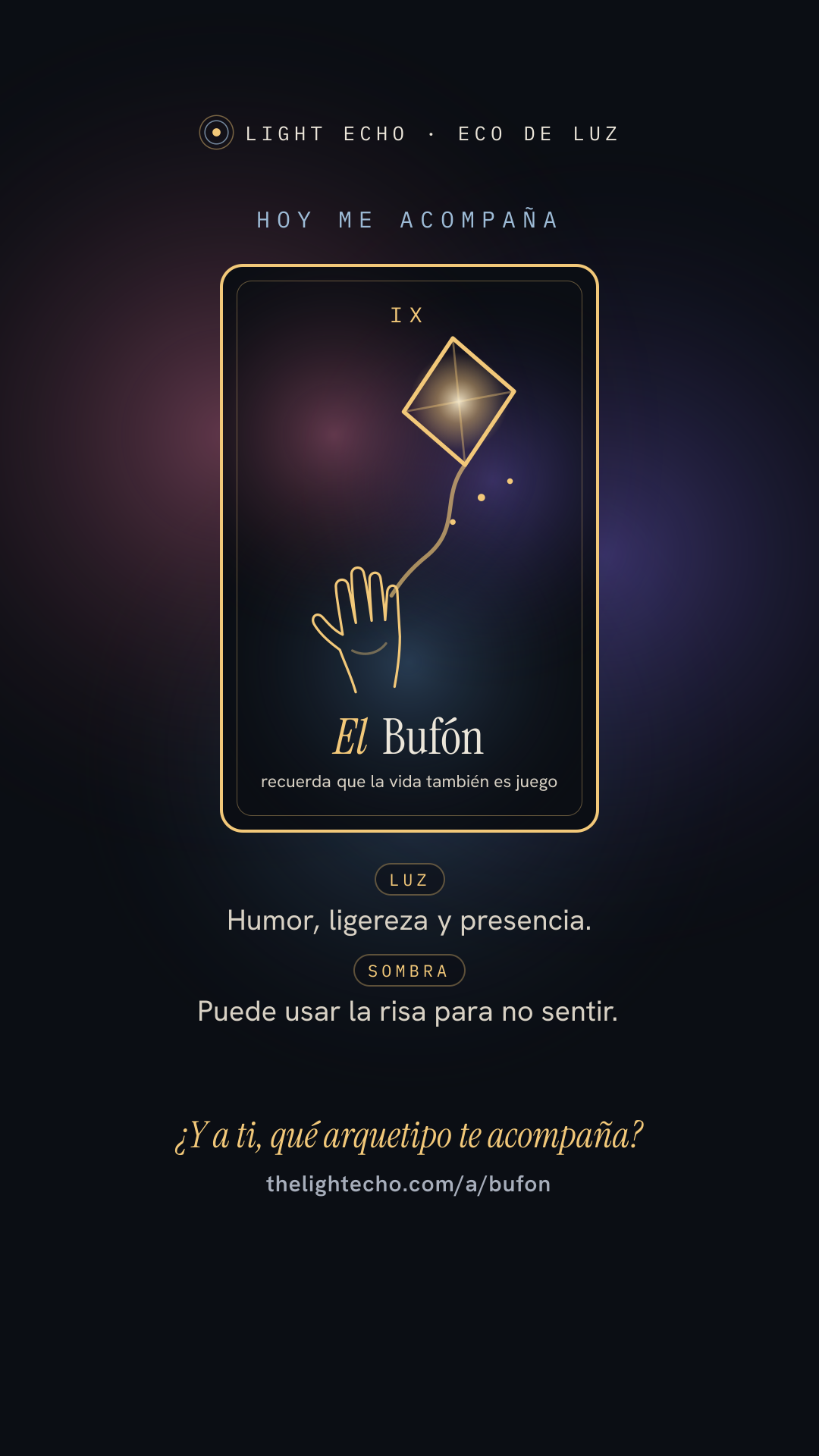 Tarjeta vertical: hoy me acompaña El Bufón