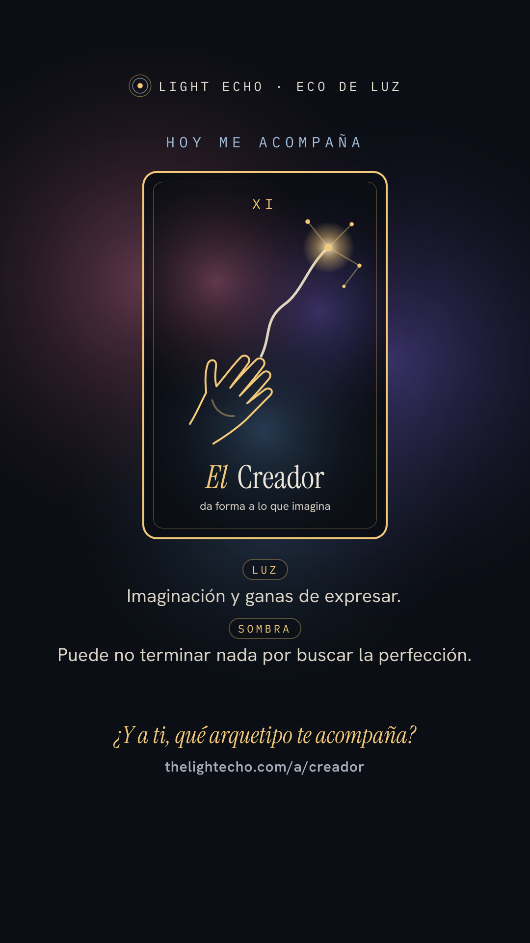 Tarjeta vertical: hoy me acompaña El Creador