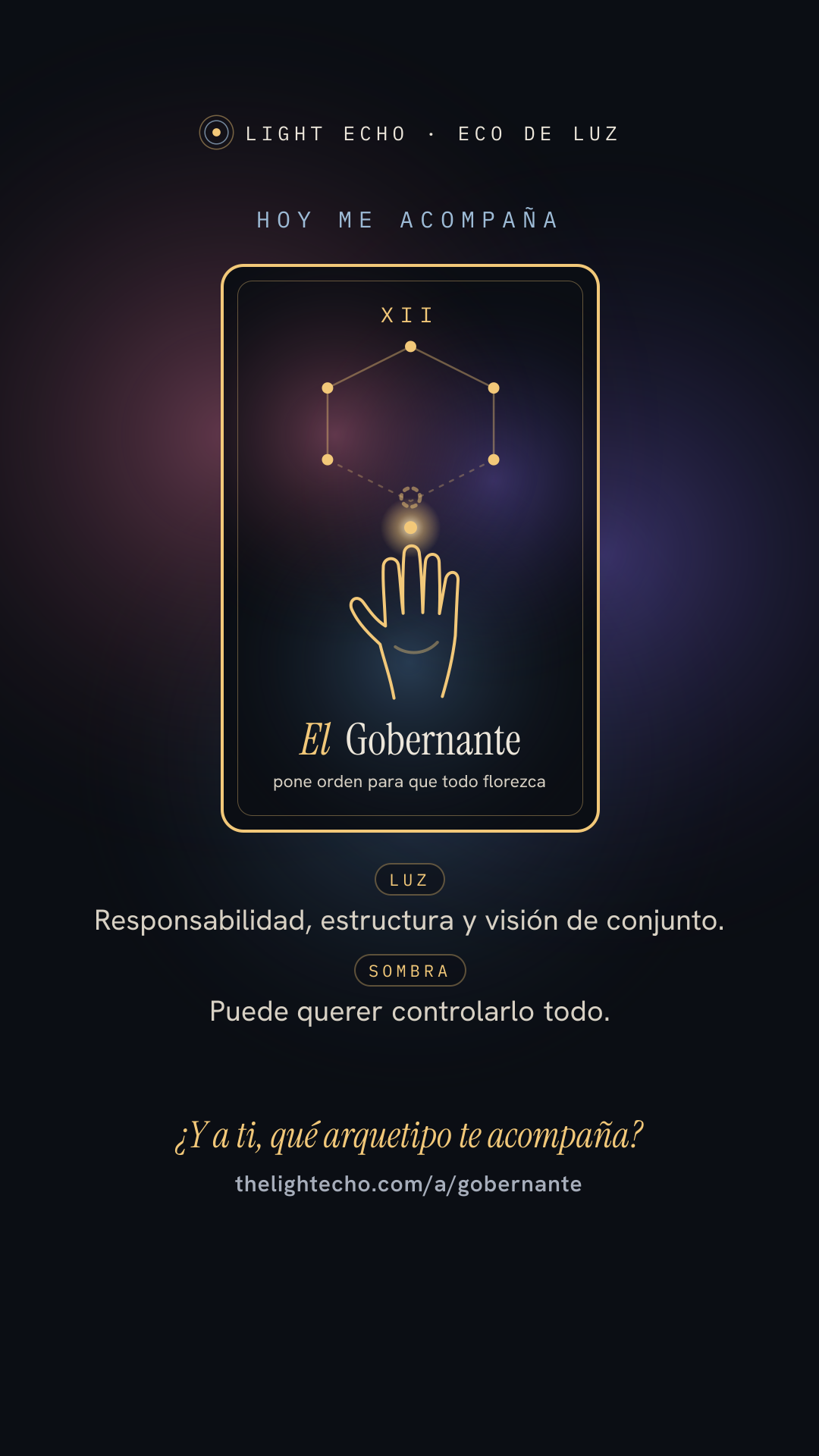 Tarjeta vertical: hoy me acompaña El Gobernante