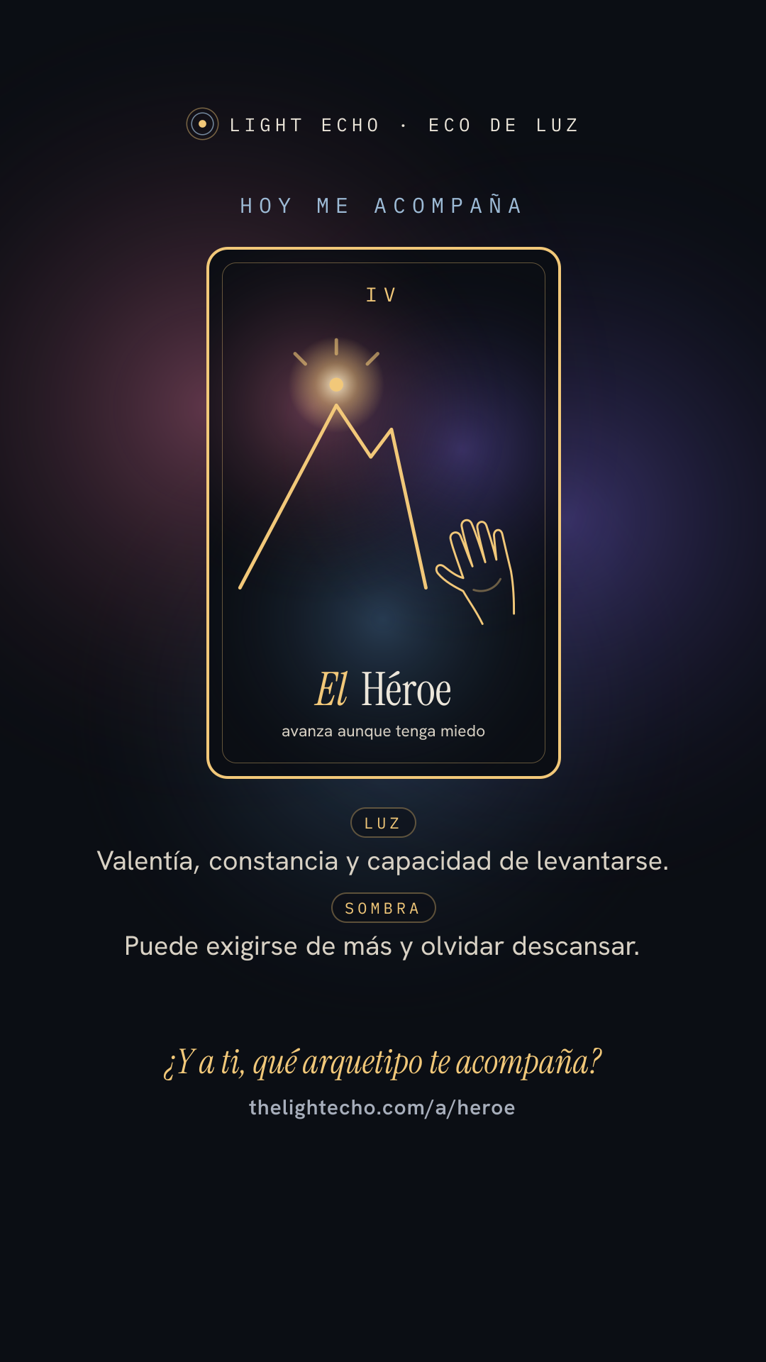 Tarjeta vertical: hoy me acompaña El Héroe