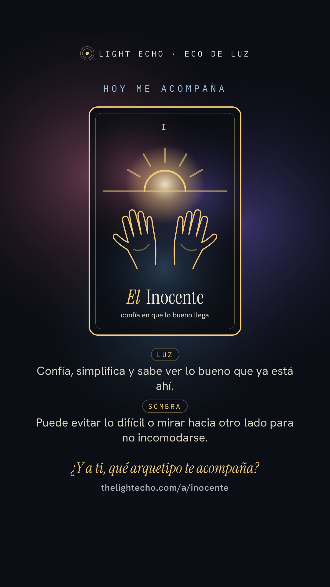 Tarjeta vertical: hoy me acompaña El Inocente