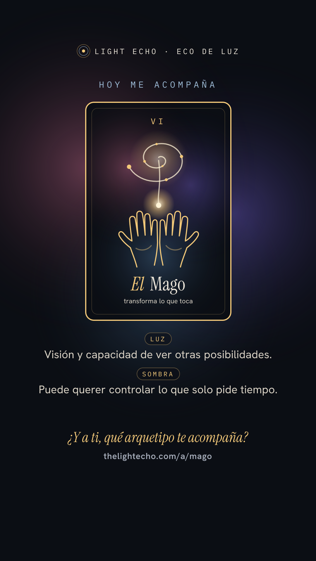 Tarjeta vertical: hoy me acompaña El Mago