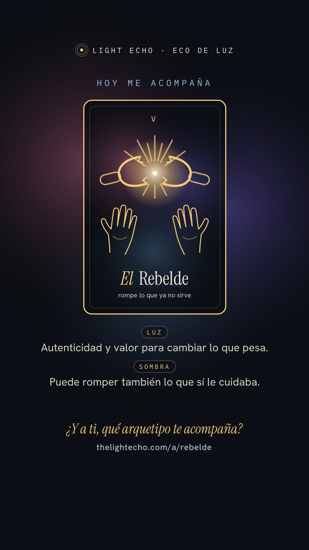 Tarjeta vertical: hoy me acompaña El Rebelde