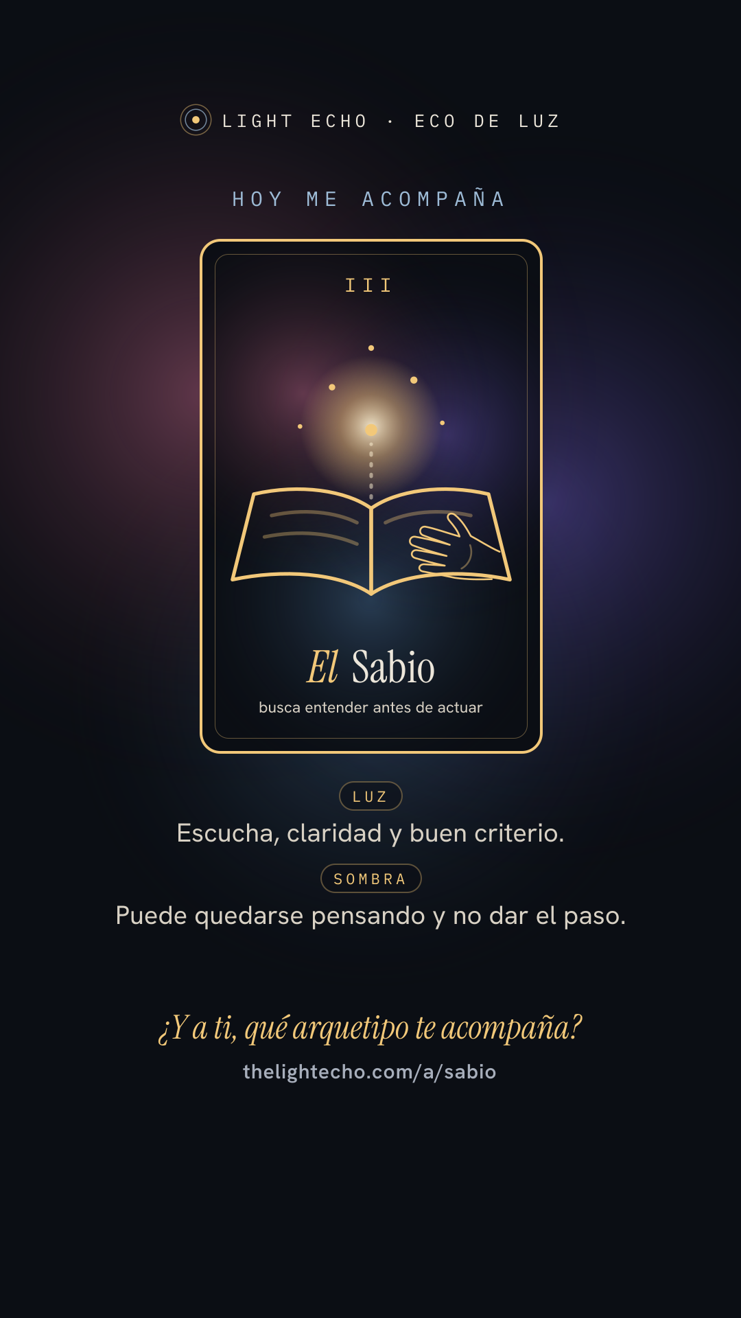 Tarjeta vertical: hoy me acompaña El Sabio